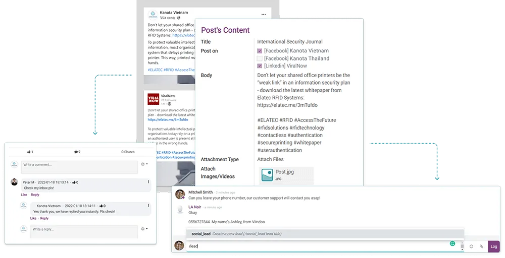 Viindoo Social Marketing centralizes data from all social channels Viindoo Social Marketing centralizes data from all social channels